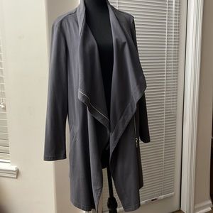 Vince Camuto Two Gray Washed Cotton Snap/Button/Zip Close Coat - New